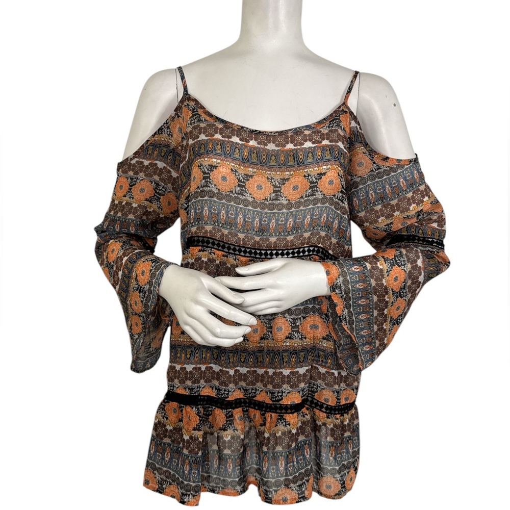 Paper Crane Women's Cold Shoulder Boho Top